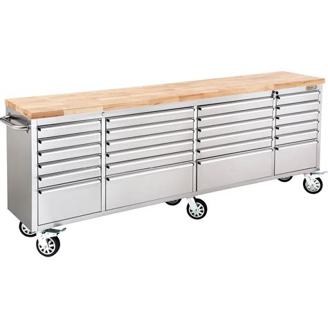 grizzly industrial stainless steel industrial cabinet with wood top|grizzly t27877 tool cabinet.